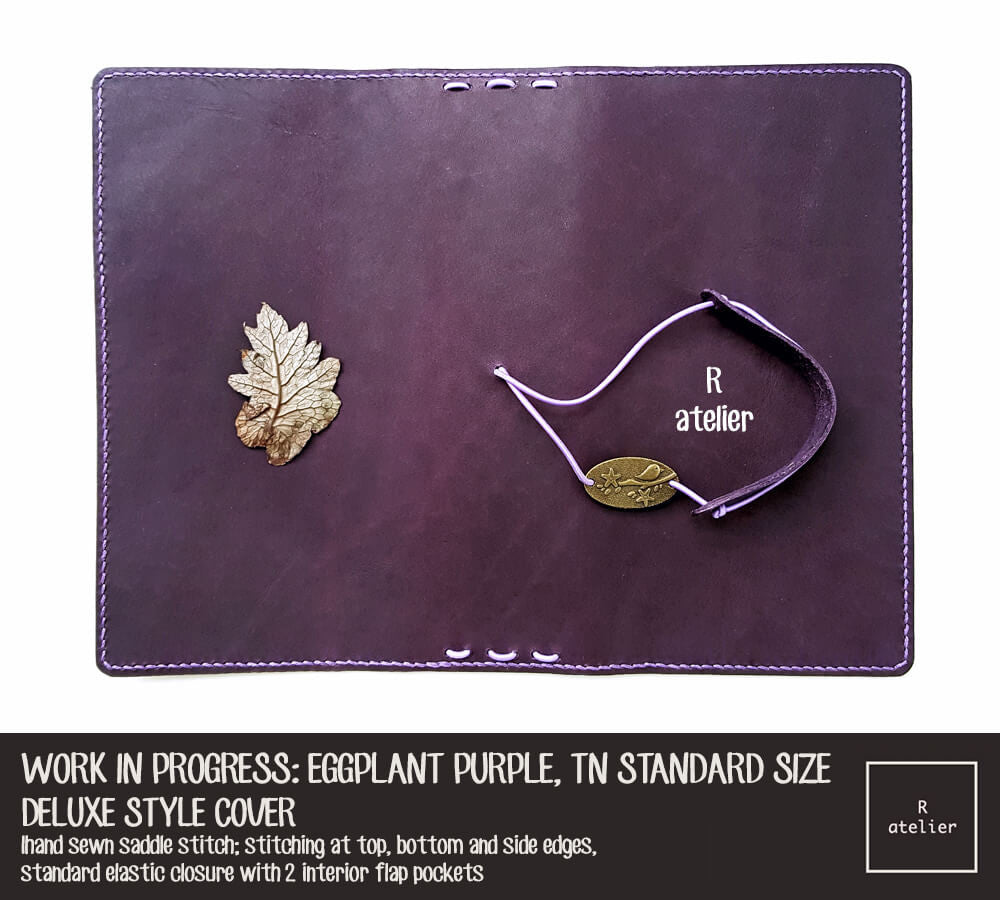 WORK IN PROGRESS: R.atelier Eggplant Purple TN Standard Size Deluxe Style Leather Cover