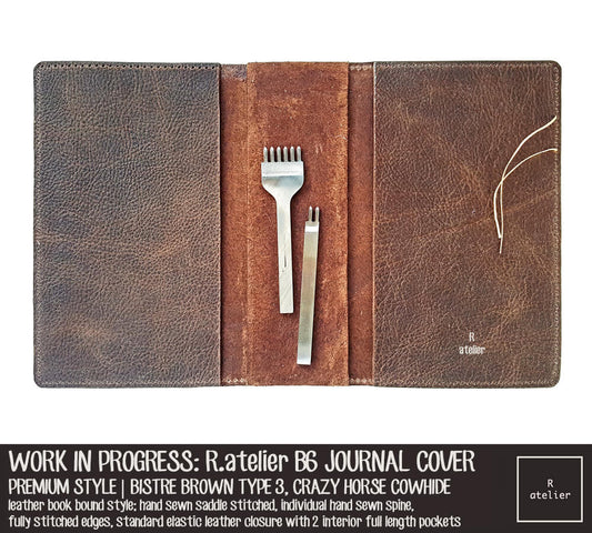 Work In Progress: R.atelier Bistre Brown Premium Leather Notebook Cover