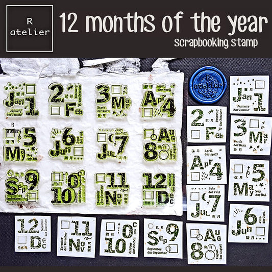 12 months of the year | Scrapbooking Clear Stamps