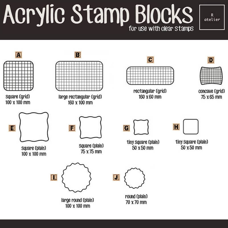 Scrapbooking Acrylic Stamping Blocks for Clear Stamps