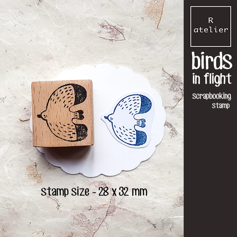 Birds in Flight Scrapbooking Wooden Stamp