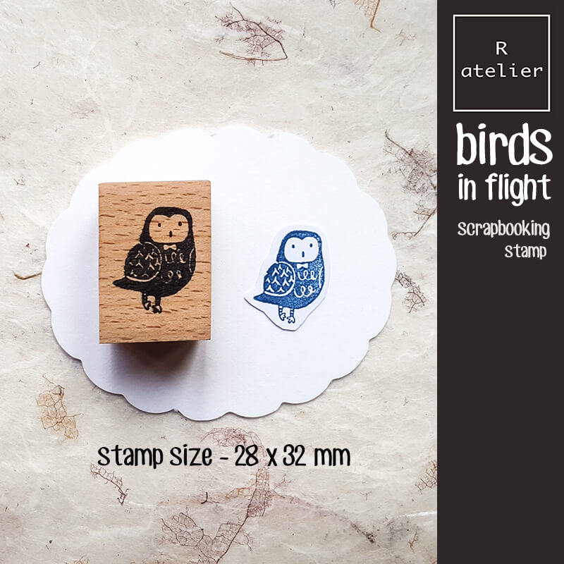 Birds in Flight Scrapbooking Wooden Stamp