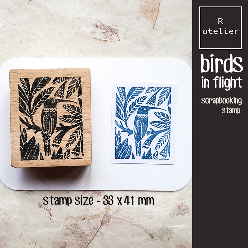 Birds in Flight Scrapbooking Wooden Stamp