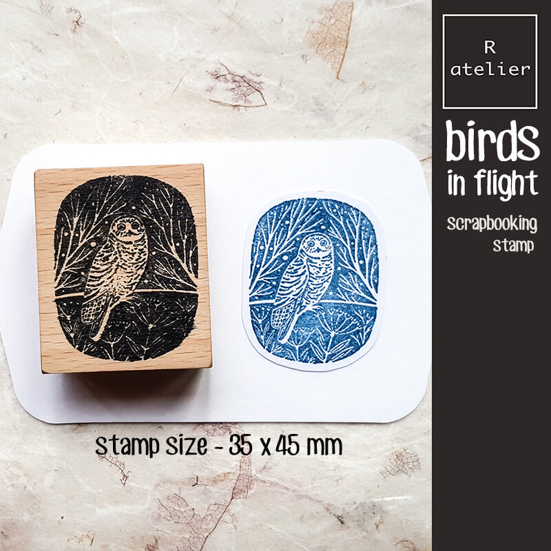Birds in Flight Scrapbooking Wooden Stamp