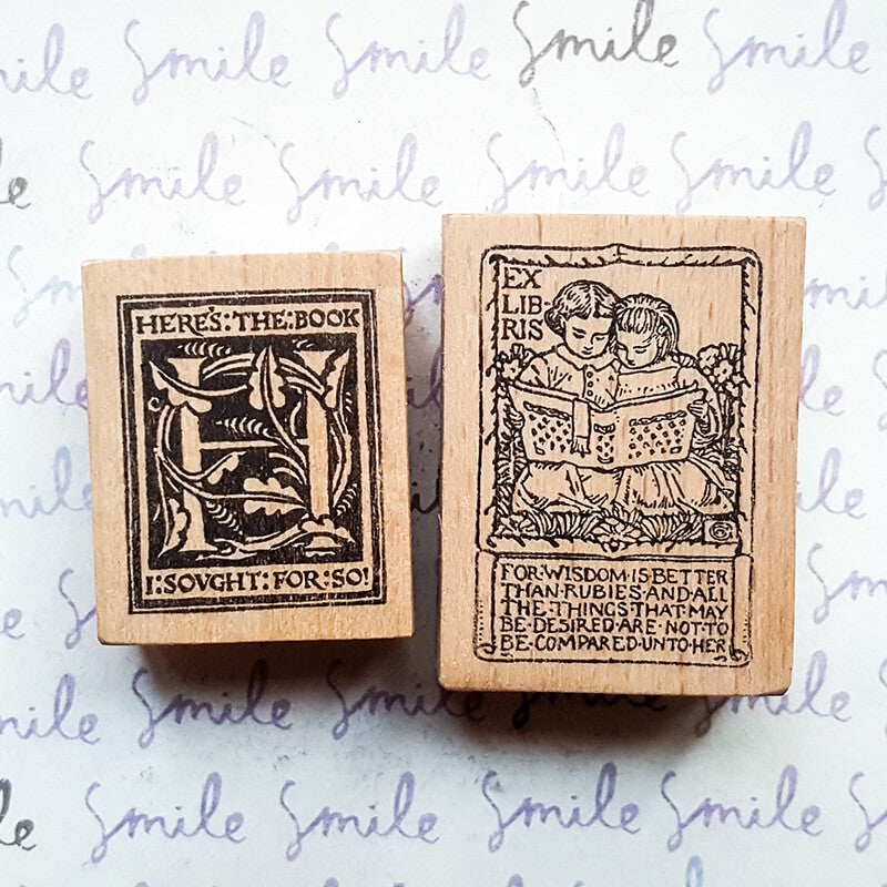Bookplate Ex Libris Library Book Lovers Scrapbooking Wooden Stamp