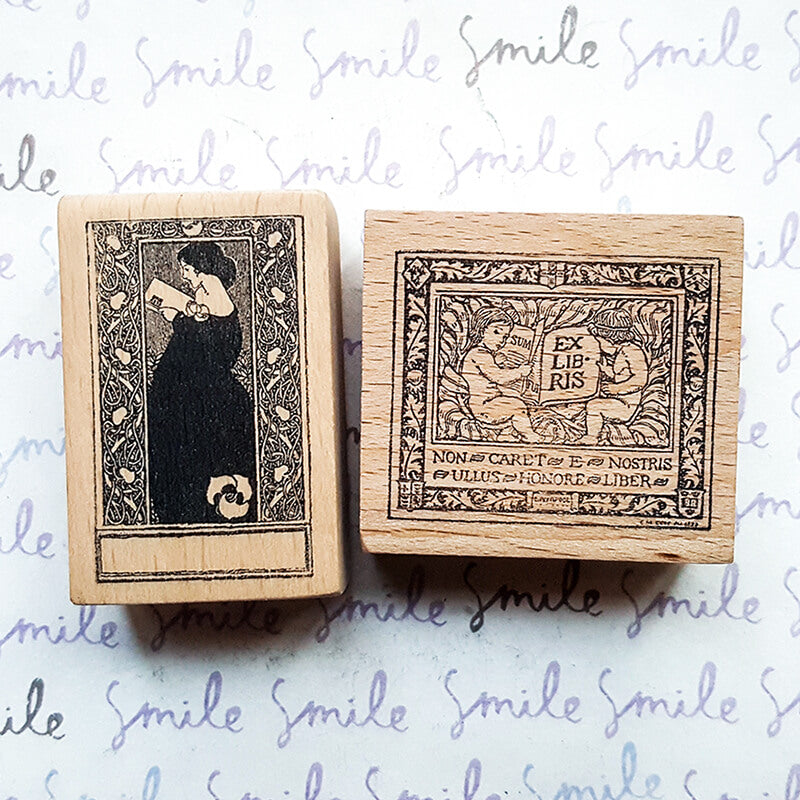 Bookplate Ex Libris Library Book Lovers Scrapbooking Wooden Stamp