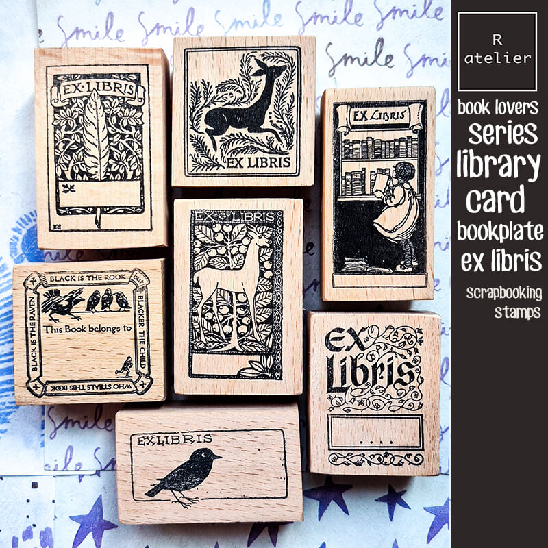 ex libris card sleeves Bookplate Ex Libris Library Book Lovers Scrapbooking Wooden Stamp