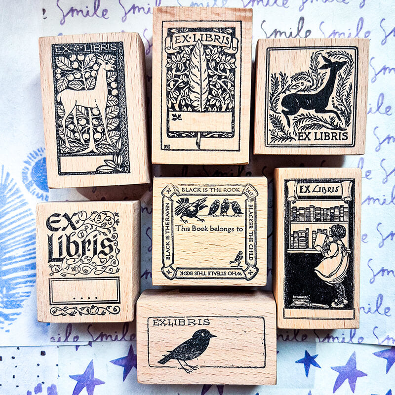 Bookplate Ex Libris Library Book Lovers Scrapbooking Wooden Stamp