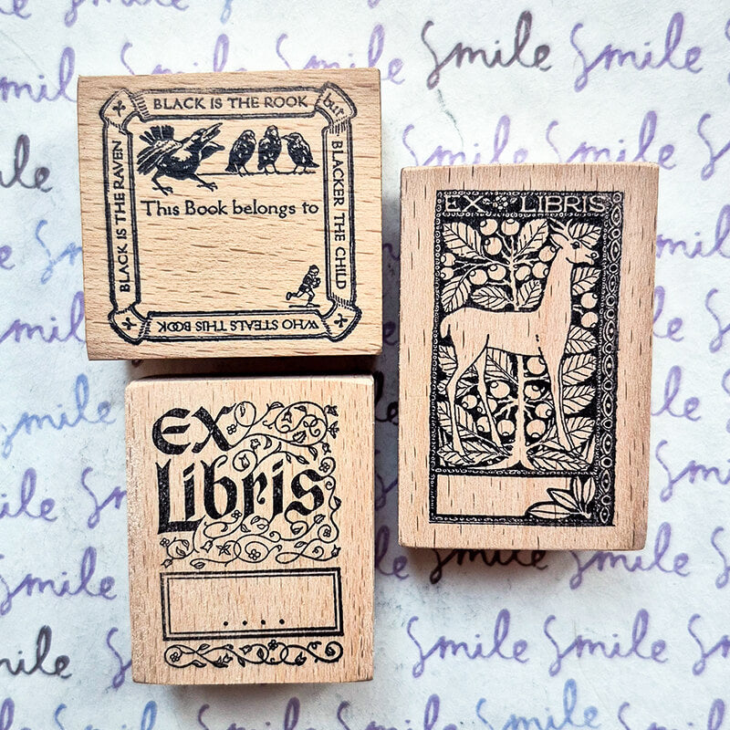 Bookplate Ex Libris Library Book Lovers Scrapbooking Wooden Stamp
