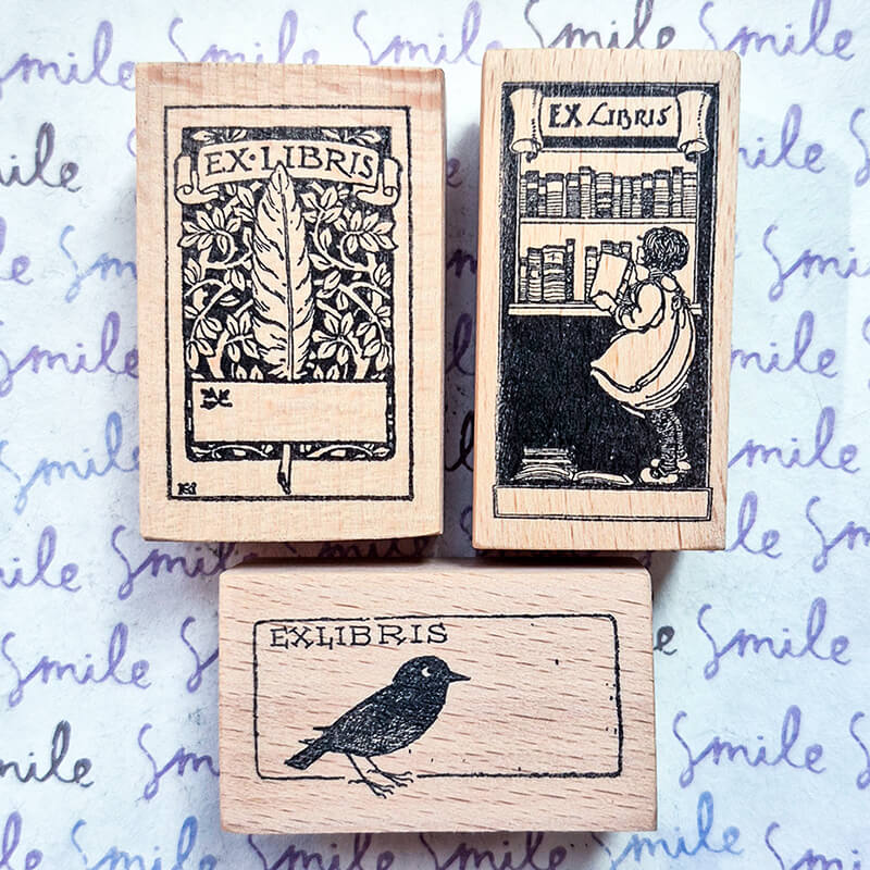 Bookplate Ex Libris Library Book Lovers Scrapbooking Wooden Stamp