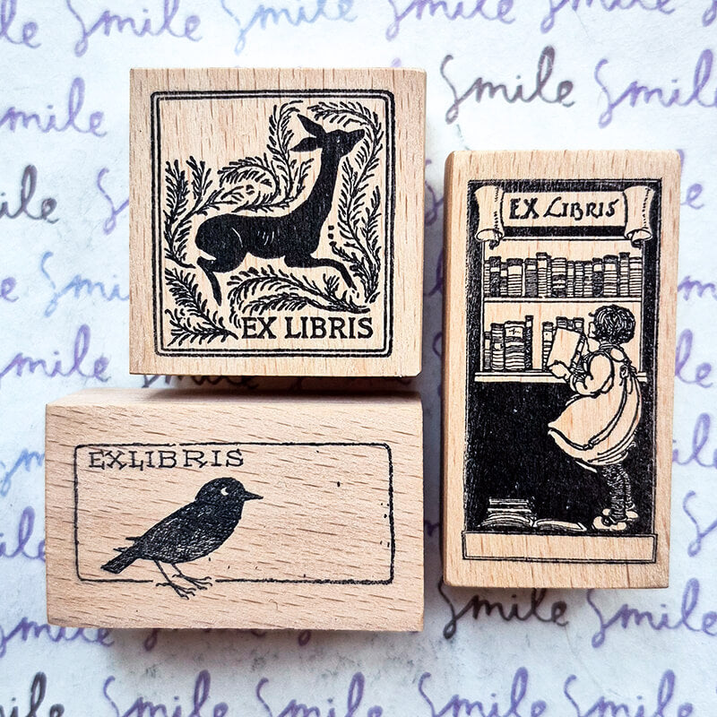 Bookplate Ex Libris Library Book Lovers Scrapbooking Wooden Stamp