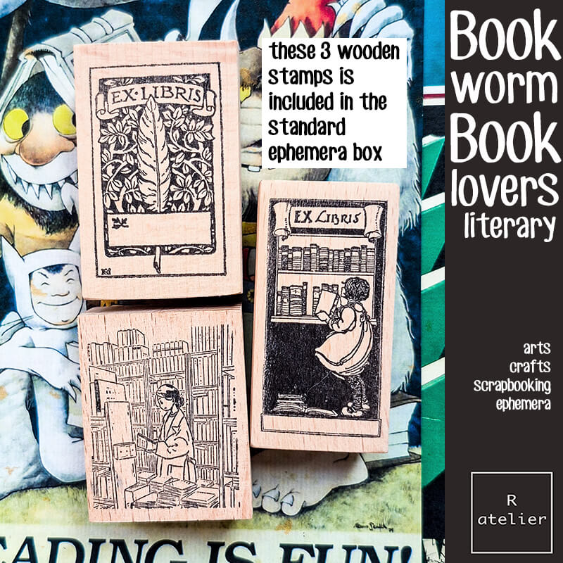 Bookworm Literary Book Lovers Junk Journal Scrapbooking Craft Box