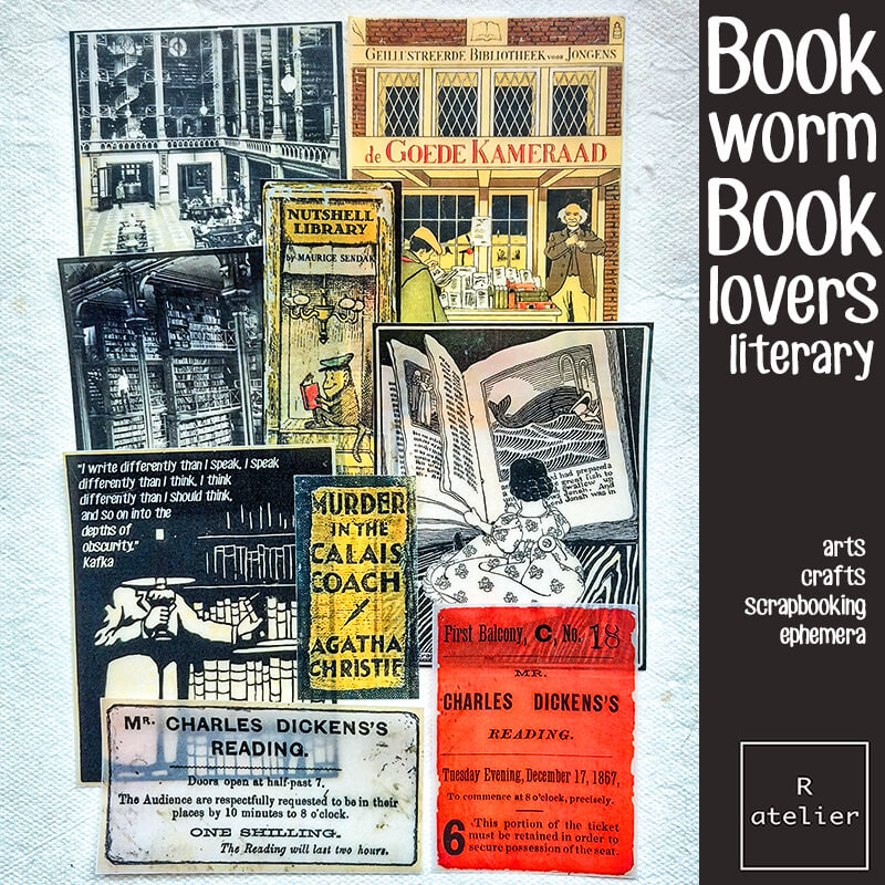 Bookworm Literary Book Lovers Junk Journal Scrapbooking Craft Box