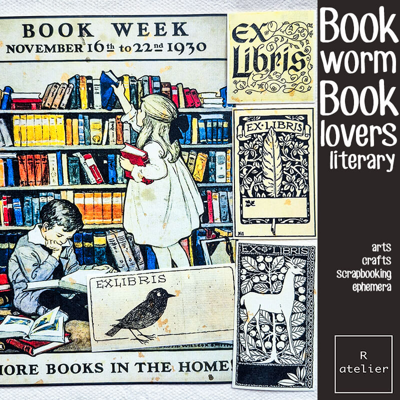 Bookworm Literary Book Lovers Junk Journal Scrapbooking Craft Box