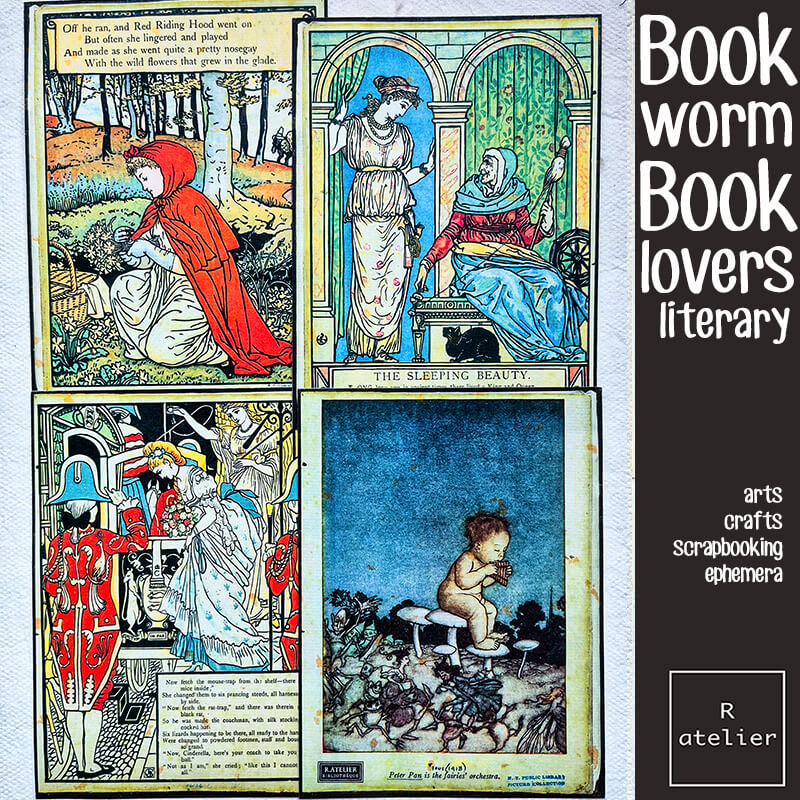 Bookworm Literary Book Lovers Junk Journal Scrapbooking Craft Box