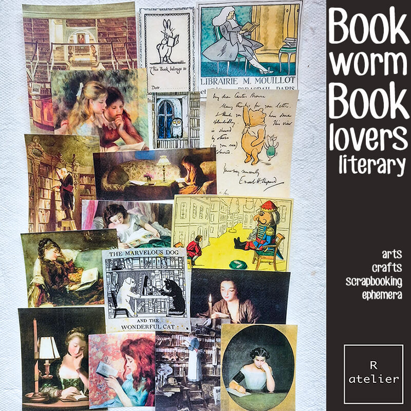 Bookworm Literary Book Lovers Junk Journal Scrapbooking Craft Box