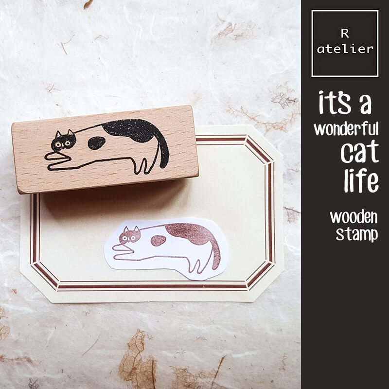 It's a Wonderful Cat Life Scrapbooking Wooden Stamp