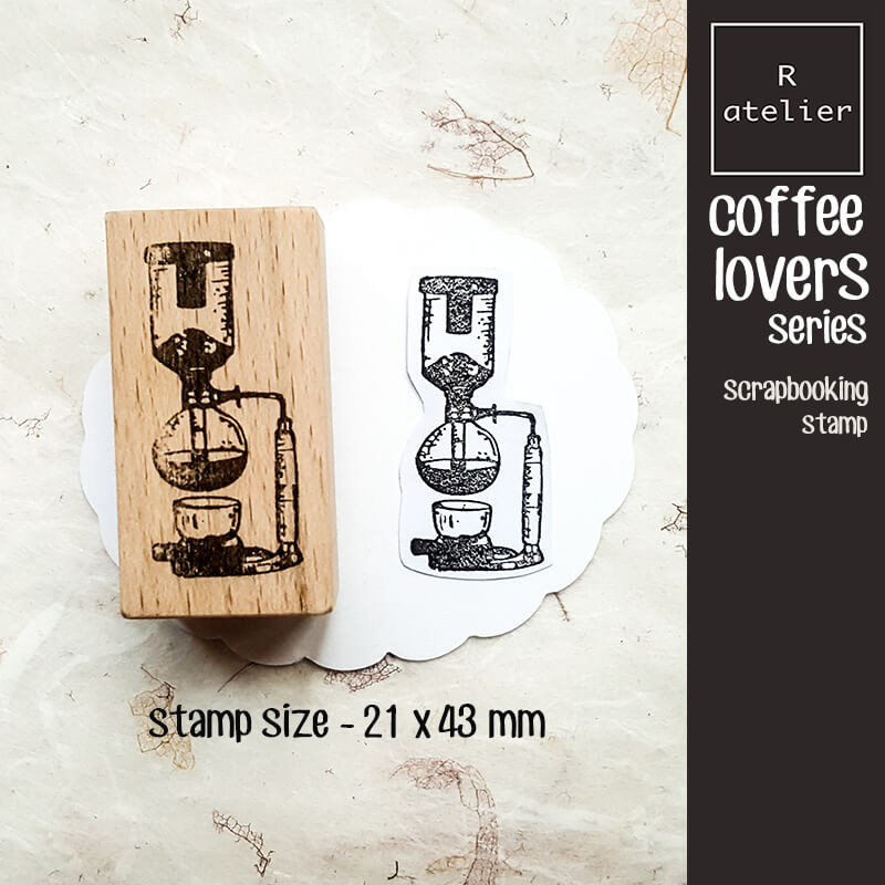 Coffee Lovers Scrapbooking Wooden Stamp