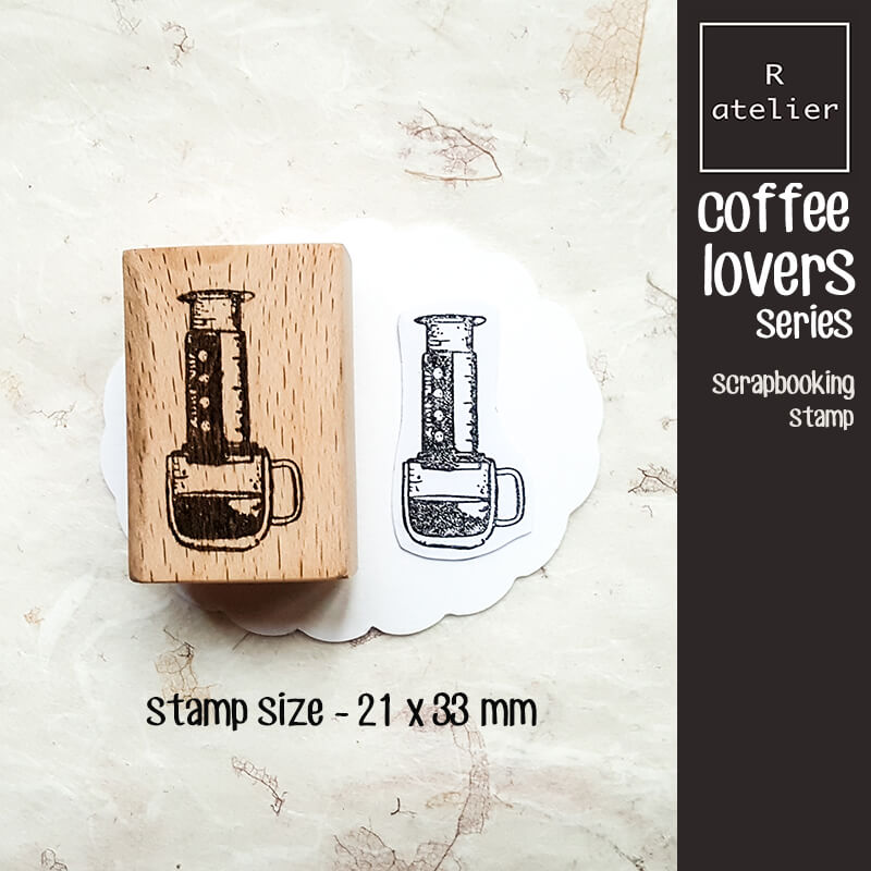 Coffee Lovers Scrapbooking Wooden Stamp