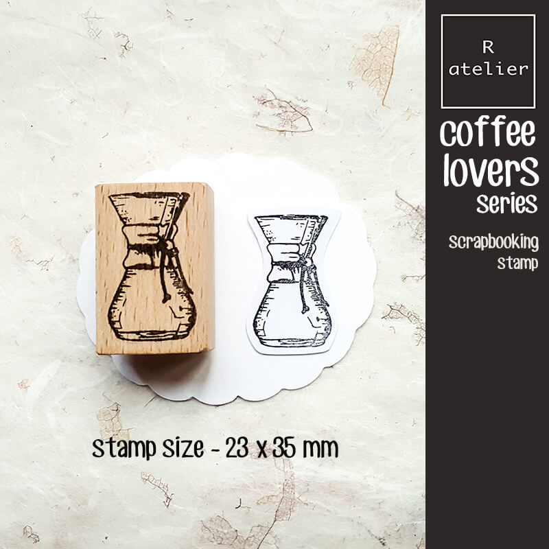 Coffee Lovers Scrapbooking Wooden Stamp