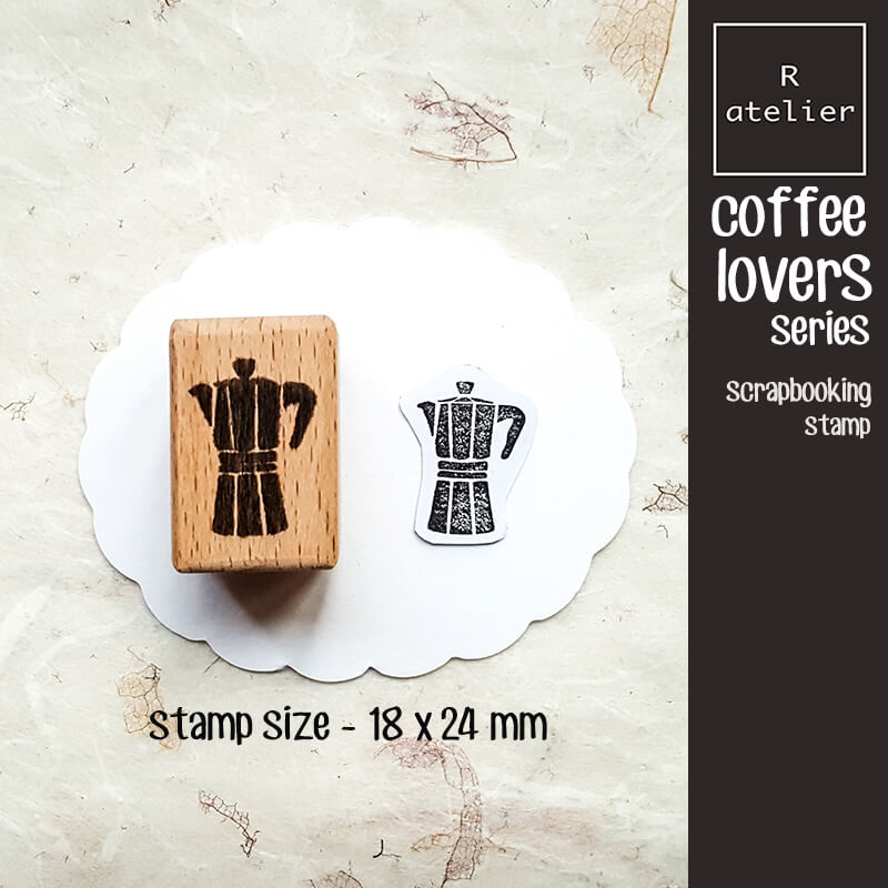 Coffee Lovers Scrapbooking Wooden Stamp
