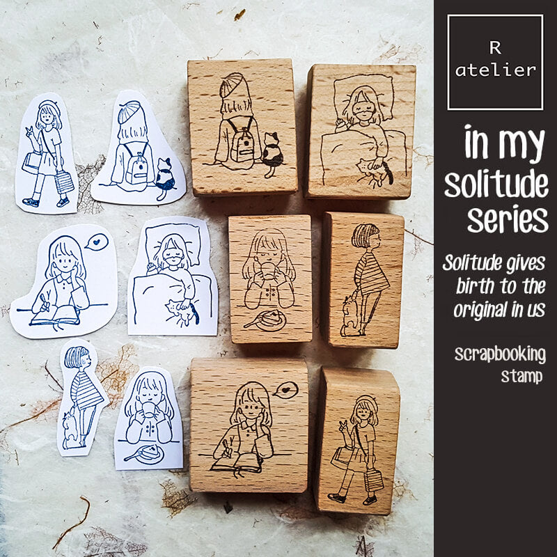 In My Solitude Series Junk Journal Scrapbooking Wooden Stamp