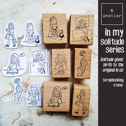 In My Solitude Series Junk Journal Scrapbooking Wooden Stamp