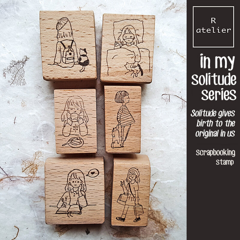 In My Solitude Series Junk Journal Scrapbooking Wooden Stamp