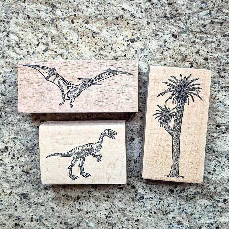 Dinosaurs Jurassic World Natural History Scrapbooking Wooden Stamp