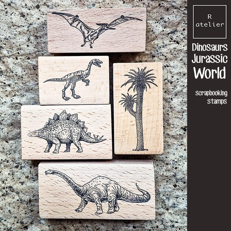 Dinosaurs Jurassic World Natural History Scrapbooking Wooden Stamp