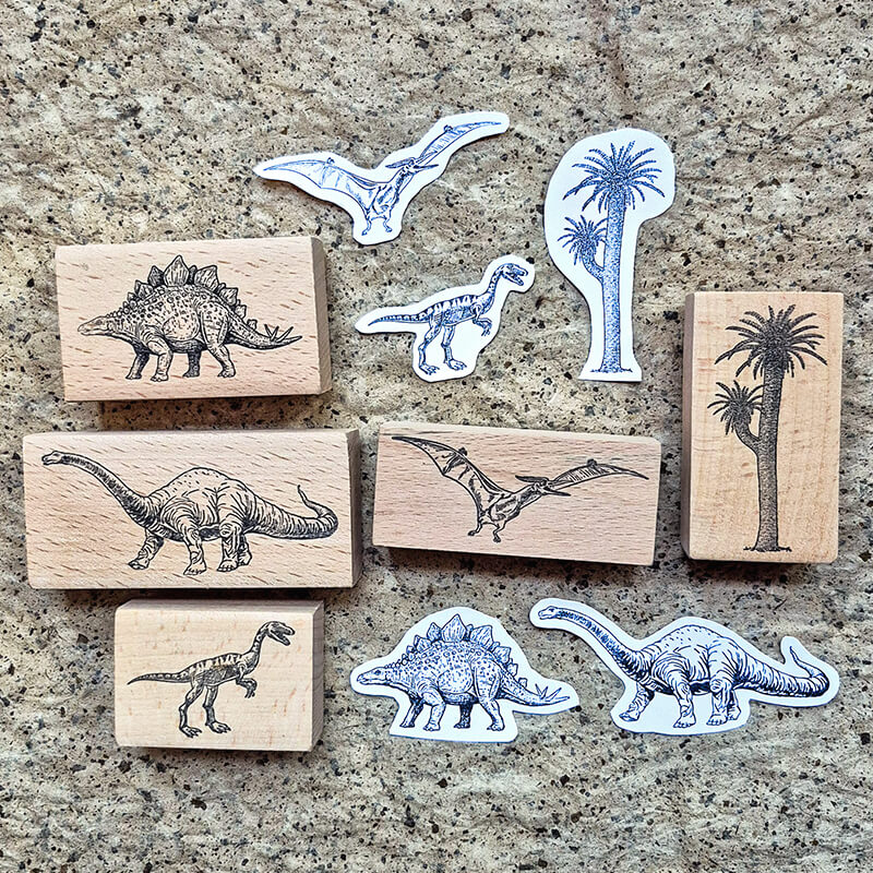 Dinosaurs Jurassic World Natural History Scrapbooking Wooden Stamp
