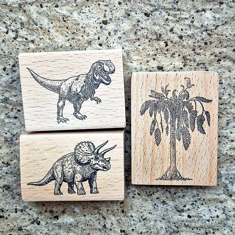 Dinosaurs Jurassic World Natural History Scrapbooking Wooden Stamp