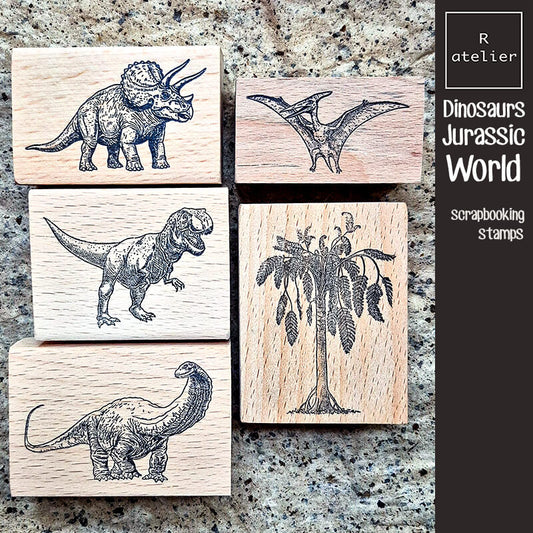 Dinosaurs Jurassic World Natural History Scrapbooking Wooden Stamp
