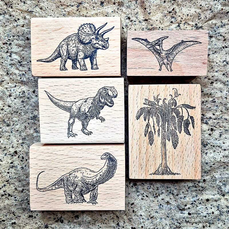 Dinosaurs Jurassic World Natural History Scrapbooking Wooden Stamp