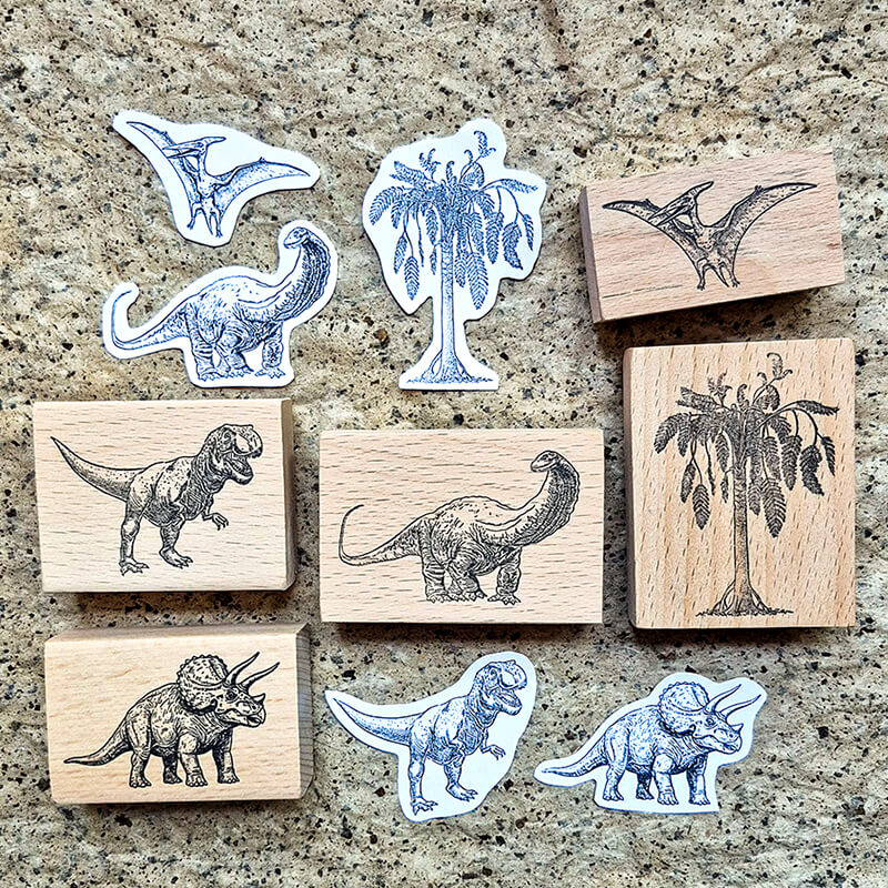 Dinosaurs Jurassic World Natural History Scrapbooking Wooden Stamp