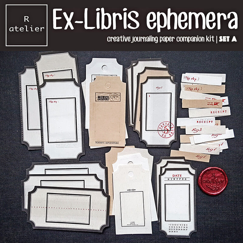 Ex Libris Scrapbooking Paper Ephemera Kit (Metal Tin Box)
