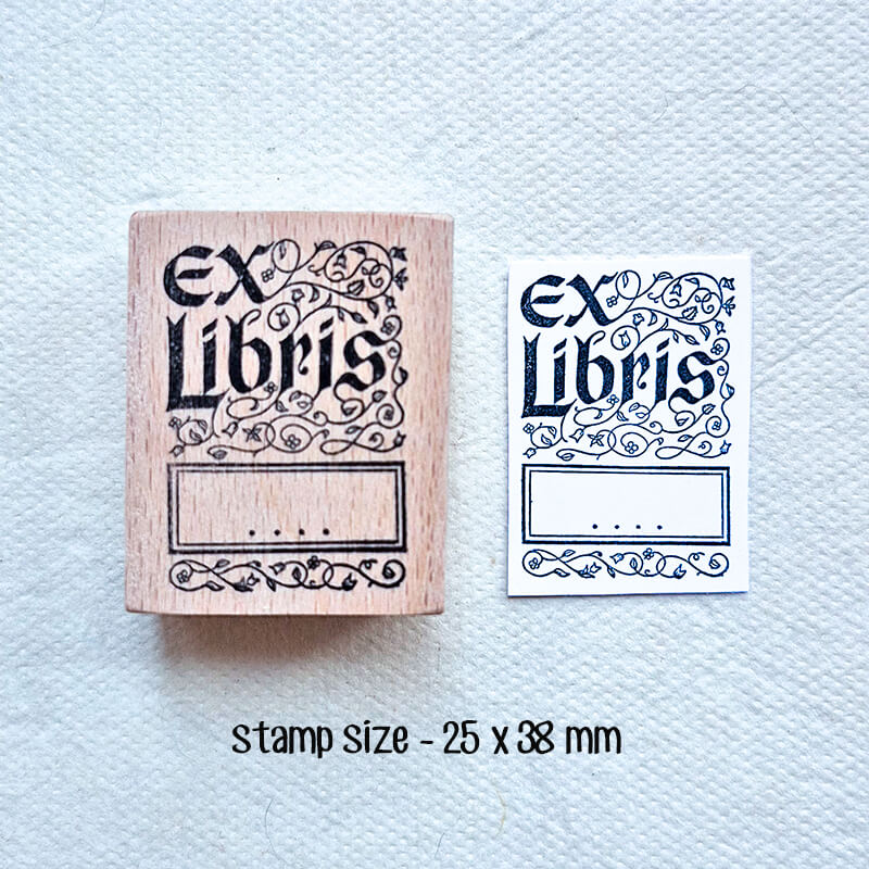 Bookplate Ex Libris Library Book Lovers Scrapbooking Wooden Stamp