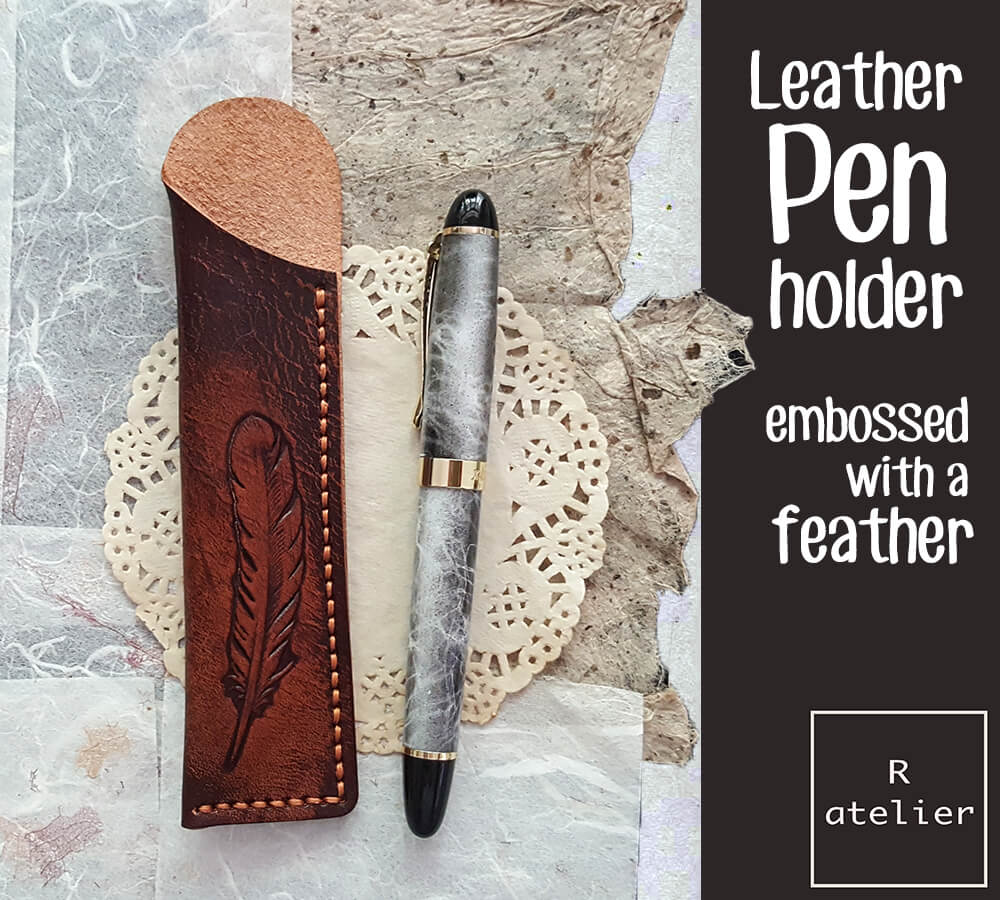 Handmade Leather Pen Holder / Sleeve (FREE SHIP)