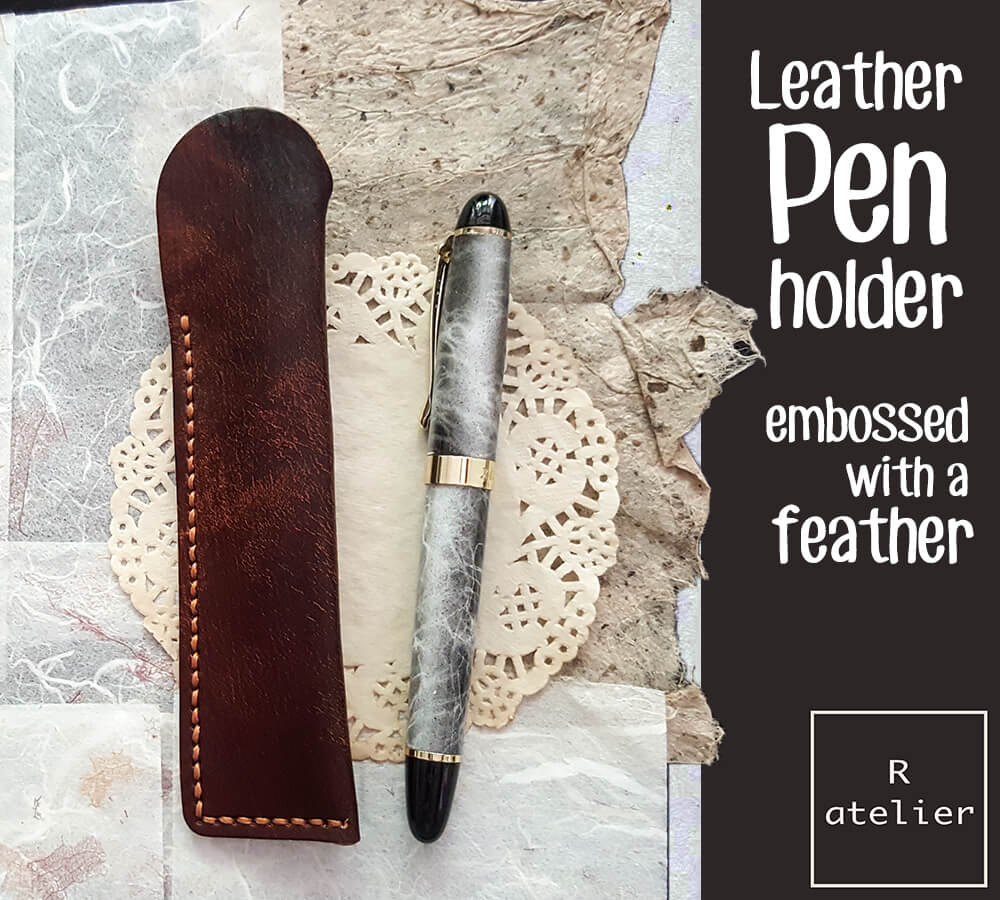 Handmade Leather Pen Holder / Sleeve (FREE SHIP)