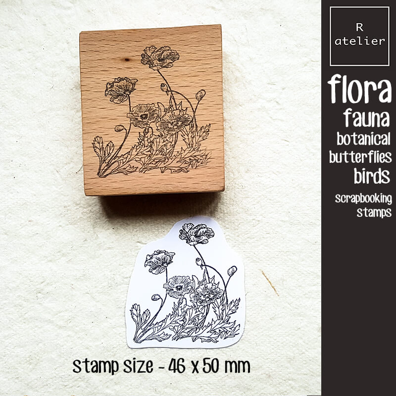 Flora Fauna Butterflies Birds Scrapbooking Wooden Stamps