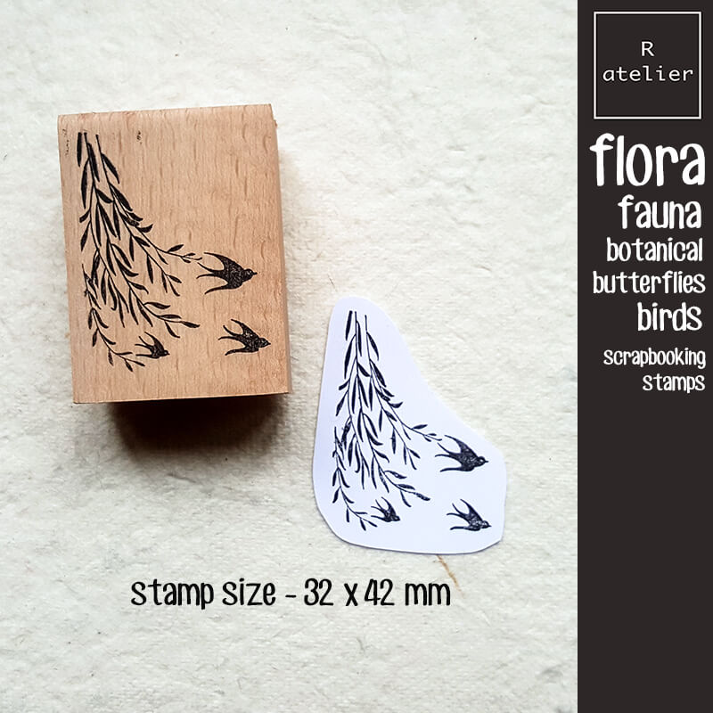 Flora Fauna Butterflies Birds Scrapbooking Wooden Stamps