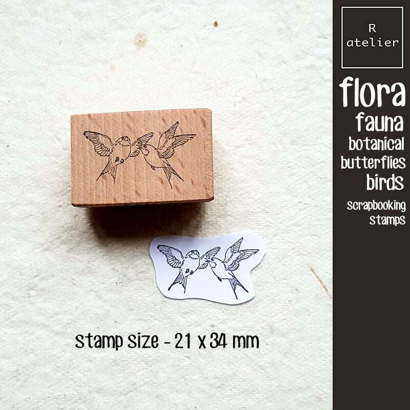 Flora Fauna Butterflies Birds Scrapbooking Wooden Stamps