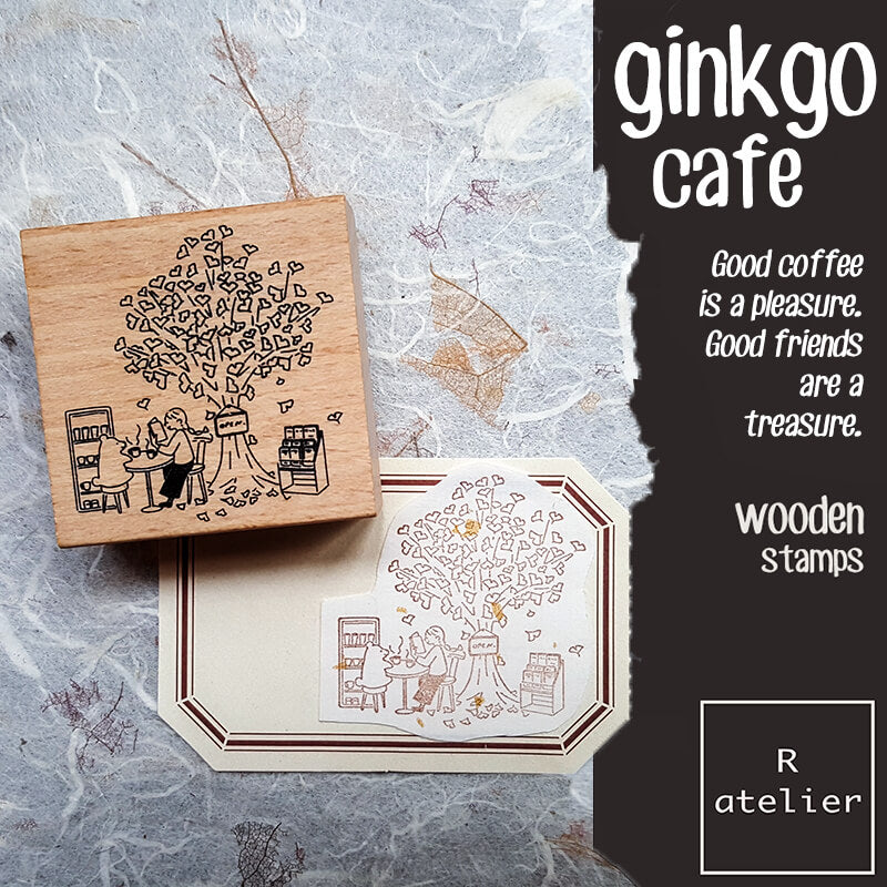 Ginkgo Cafe Scrapbooking Wooden Stamps