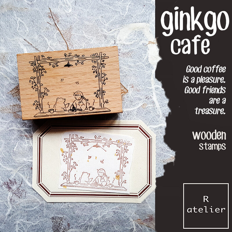 Ginkgo Cafe Scrapbooking Wooden Stamps