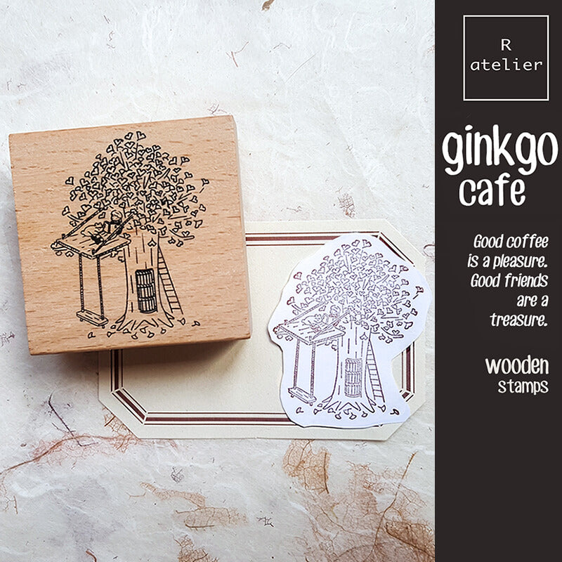 Ginkgo Cafe Scrapbooking Wooden Stamps