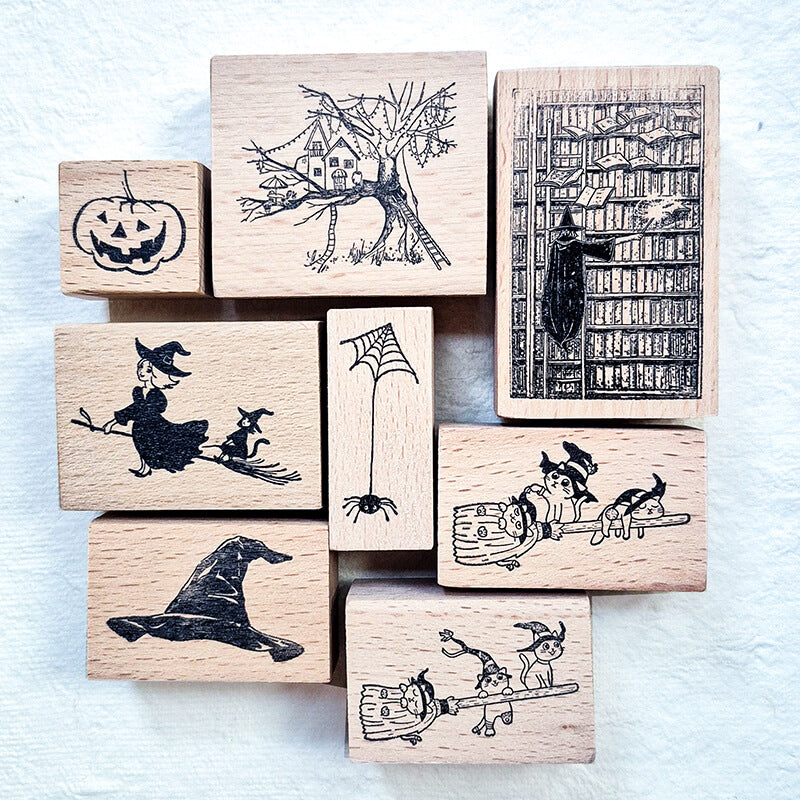Halloween Trick-or-Treat Hocus Pocus Scrapbooking Wooden Stamps