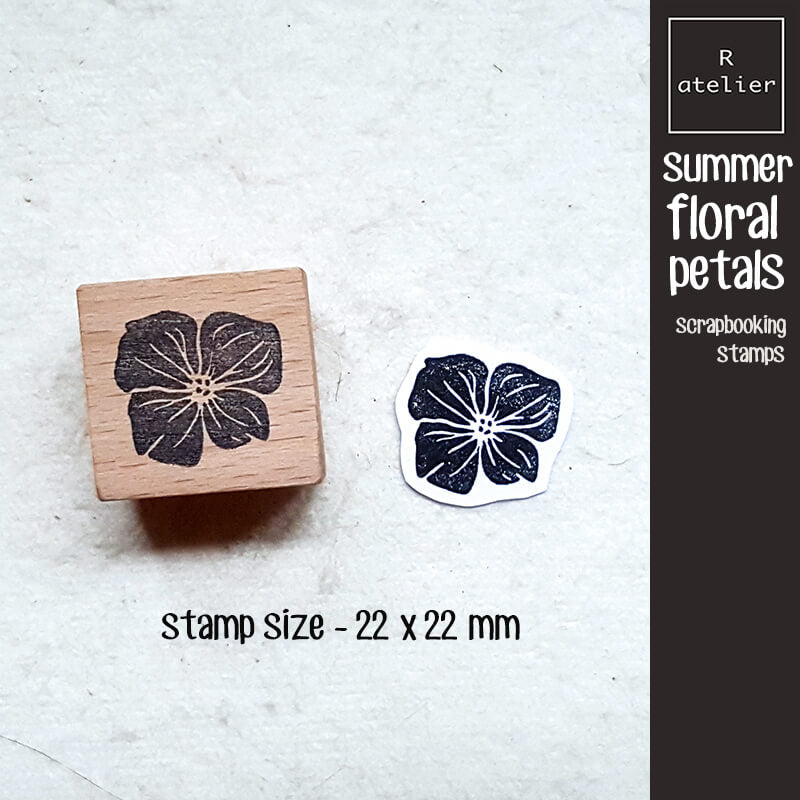 Summer Floral Flower Petals Scrapbooking Wooden Stamp
