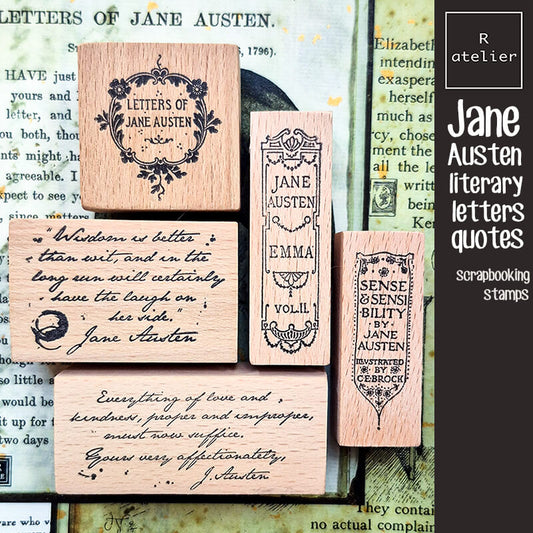 Jane Austen Letters Quotes Scrapbooking Wooden Stamp