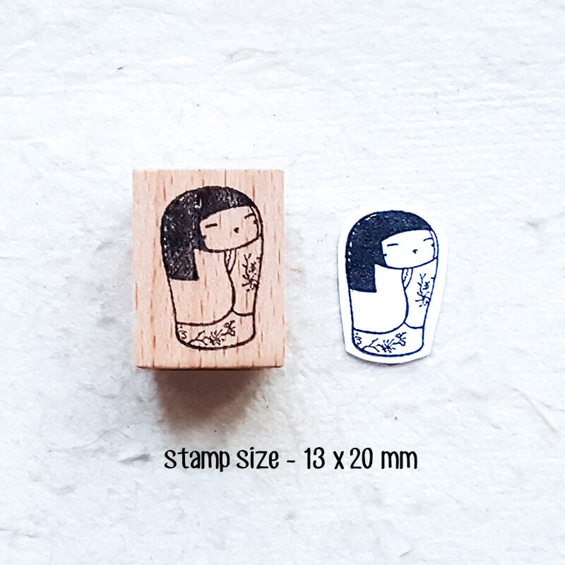 Japanese Kokeshi Dolls Scrapbooking Wooden Stamp