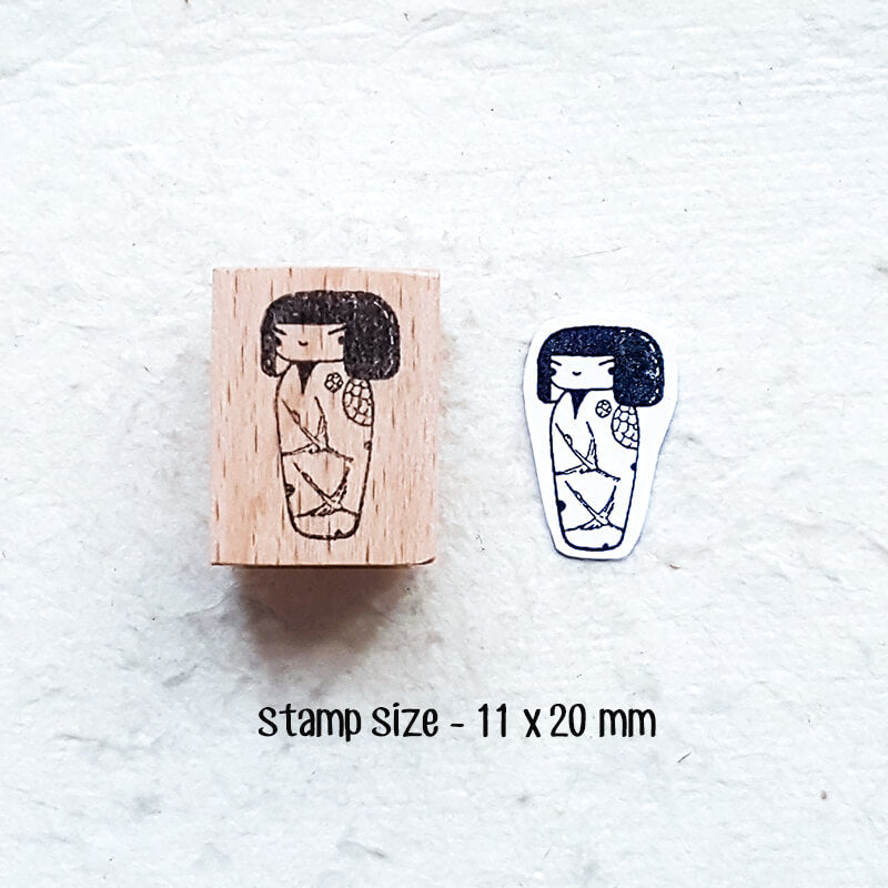 Japanese Kokeshi Dolls Scrapbooking Wooden Stamp